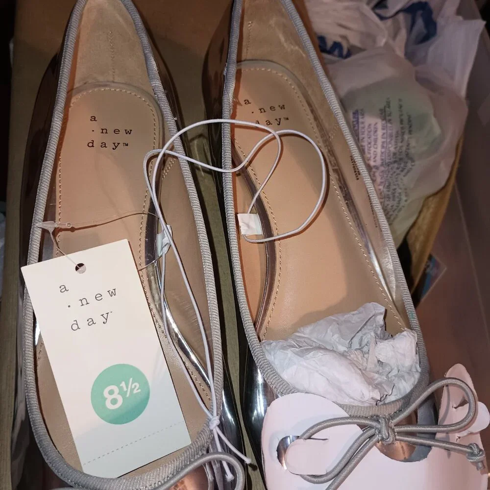 NEW A New Day™ Women's Joy Ballet Pumps Silver - Picture 5 of 8